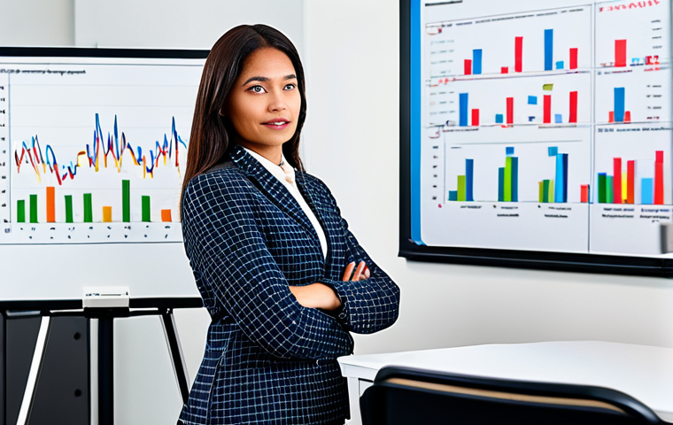 **

A determined professional in modest business attire, standing in front of a whiteboard filled with financial charts and graphs. The background shows a modern office setting with colleagues working diligently. Fully clothed, appropriate content, safe for work, perfect anatomy, natural proportions, professional, family-friendly.

**