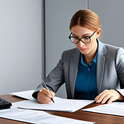 **

"A professional credit analyst, fully clothed in modest business attire, reviewing financial documents at a modern office desk, appropriate content, safe for work, perfect anatomy, natural proportions, family-friendly, high-quality render."

**