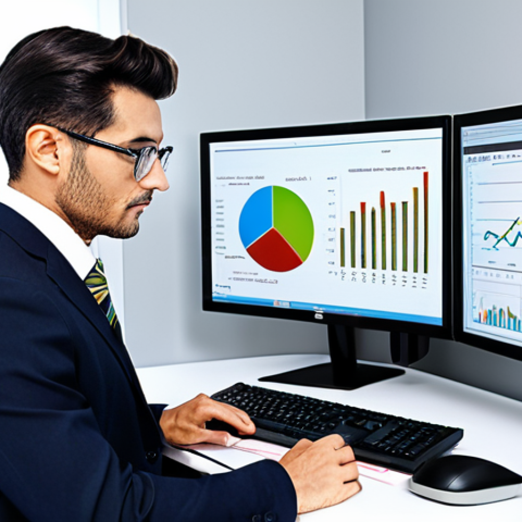 신용분석사와 리스크 관리의 중요성 - **Prompt:** "A financial analyst in a modern office, reviewing credit reports and financial statemen...