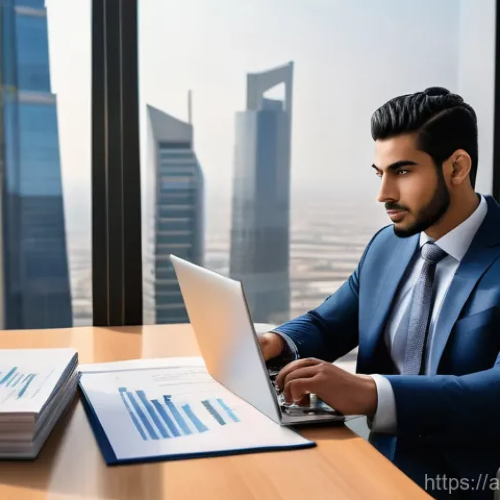 신용분석사 취업 성공 팁 - **Prompt:** "A focused young Arab male credit analyst, dressed in a sharp, modern business suit, sea...