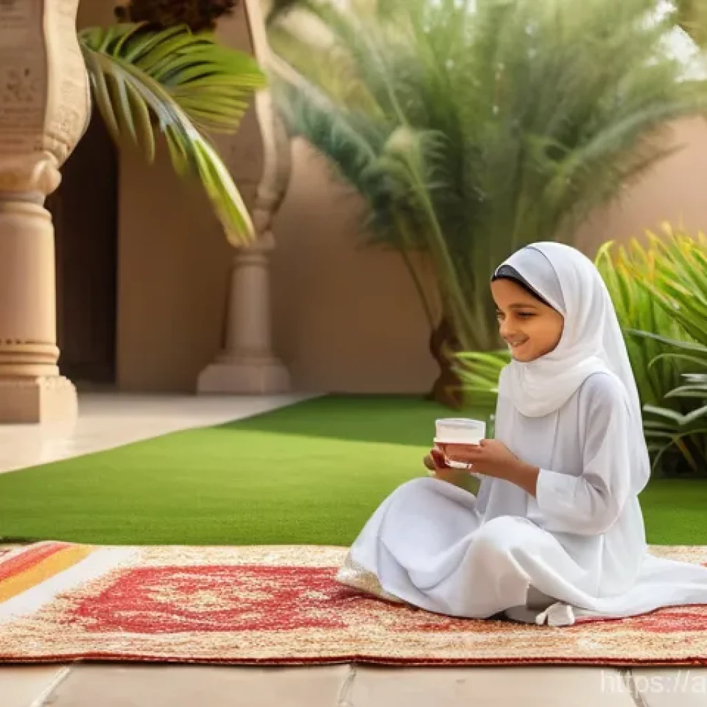 신용분석사 채용 인터뷰 질문 모음 - **Prompt 1:** A vibrant, sun-drenched afternoon scene in a beautiful Arabian garden, featuring a div...
