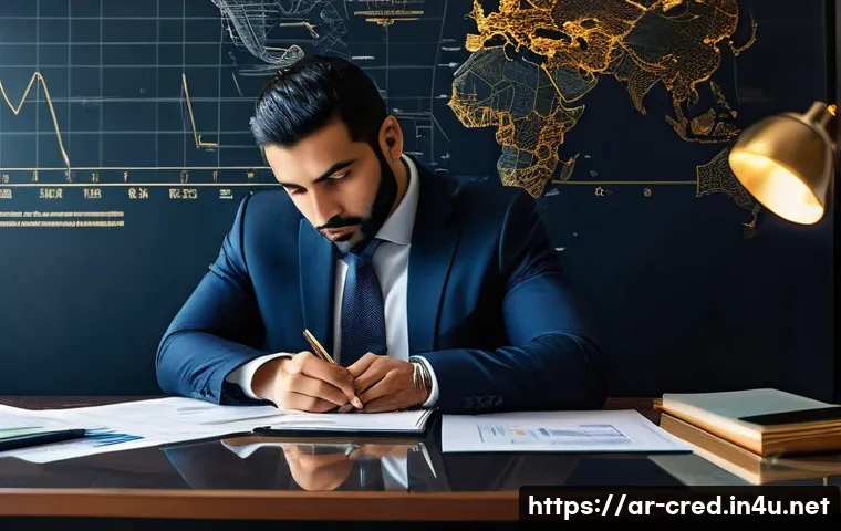 신용분석사와 금융 컨설턴트의 연관성 - **Prompt:** A highly professional and focused Arab credit analyst, in their late 30s, dressed in a t...