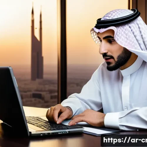 신용분석사와 신용보증 업무 - A professional Middle Eastern financial analyst sitting at a modern office desk in Riyadh, wearing f...